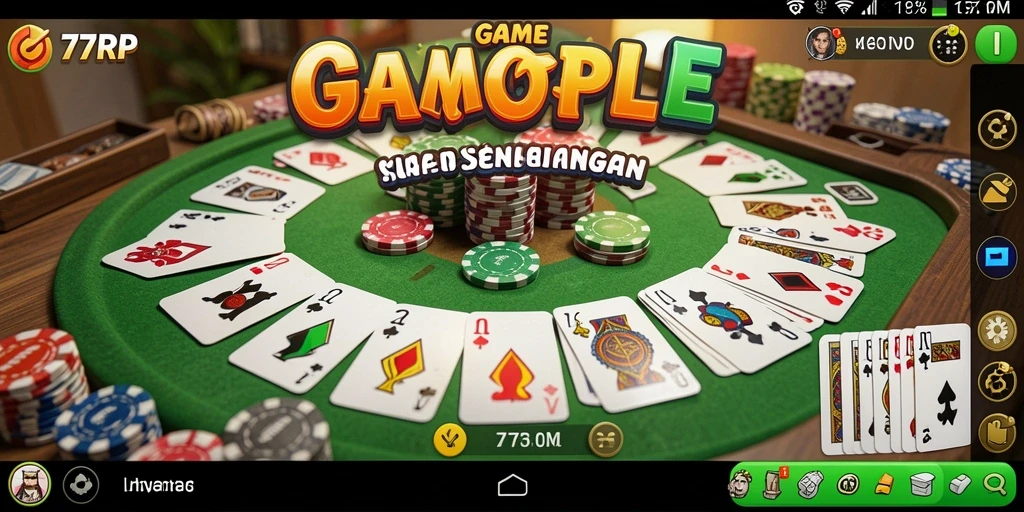 Tampilan gameplay Gaple yang menarik di 77RP.