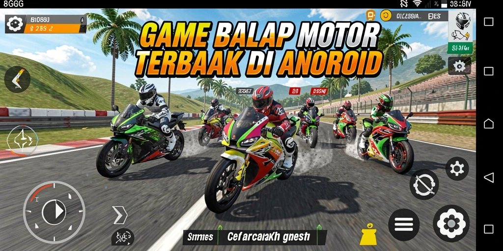Gameplay seru dan menegangkan dalam 8G8G balap motor.