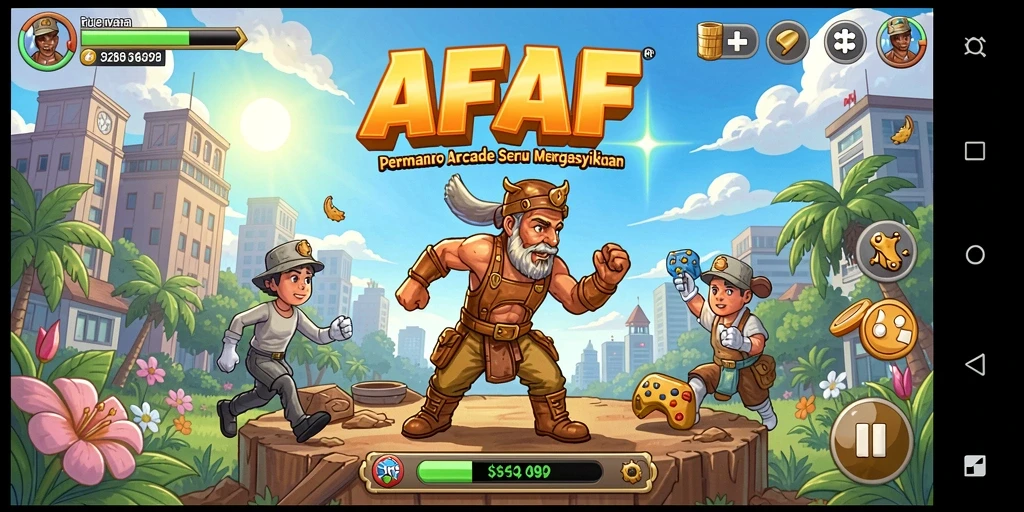 Screenshot AFAF menunjukkan aksi gameplay Arcade yang mendebarkan.