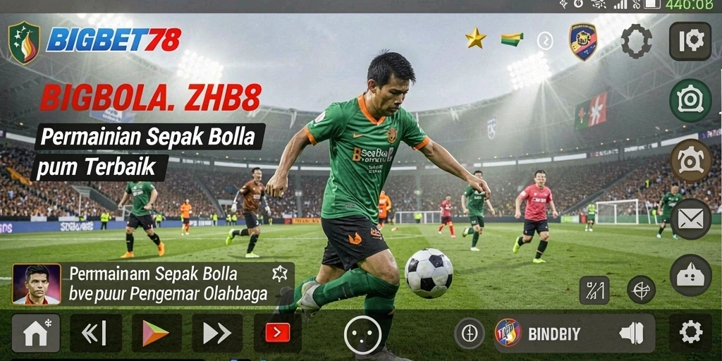 Screenshot gameplay <strong>BIGBET78</strong> menampilkan aksi seru dalam pertandingan sepak bola.