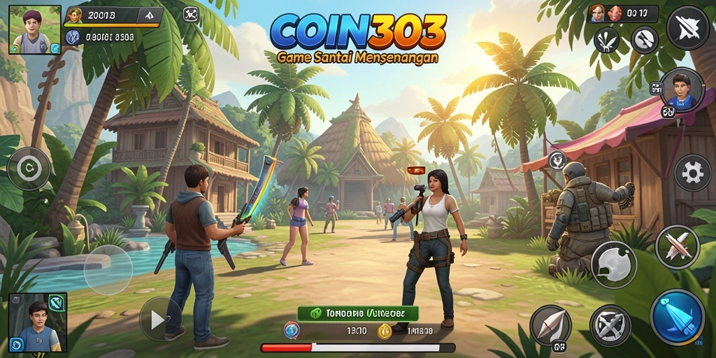 Tampilan gameplay COIN303 yang ceria dan menarik.