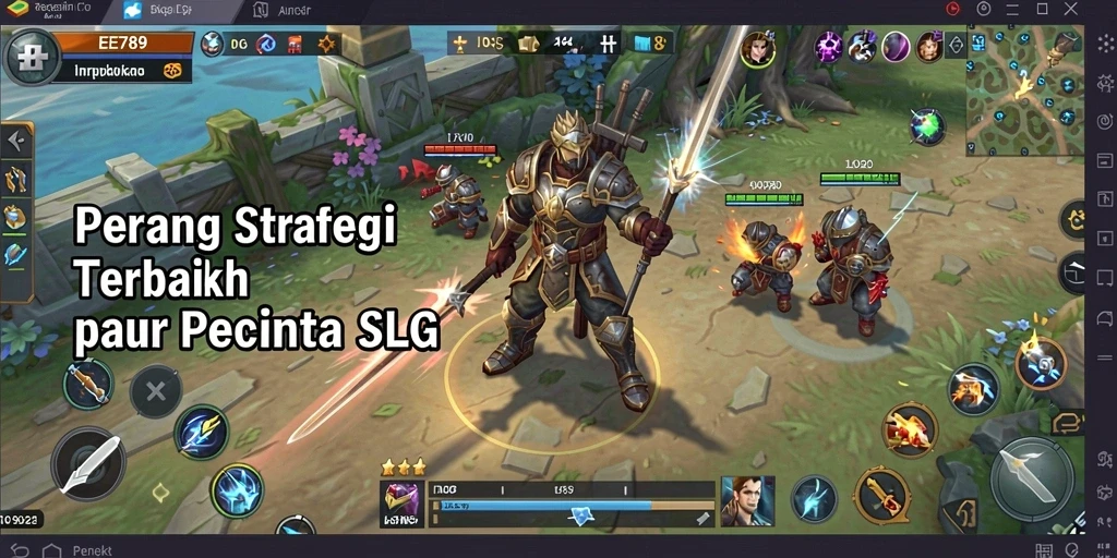 Screenshot gameplay EE789 menunjukkan pertempuran yang sengit dan strategi mendalam.