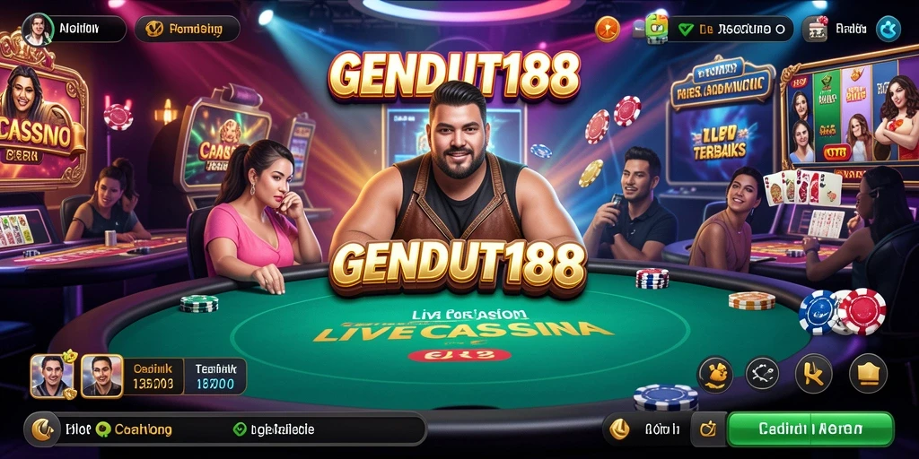Tampilan gameplay GENDUT188 yang menampilkan dealer dan permainan langsung.