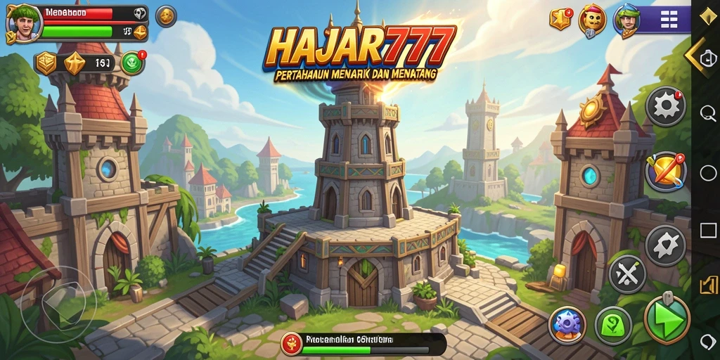 Gameplay seru HAJAR777 yang menampilkan strategi Tower Defense.