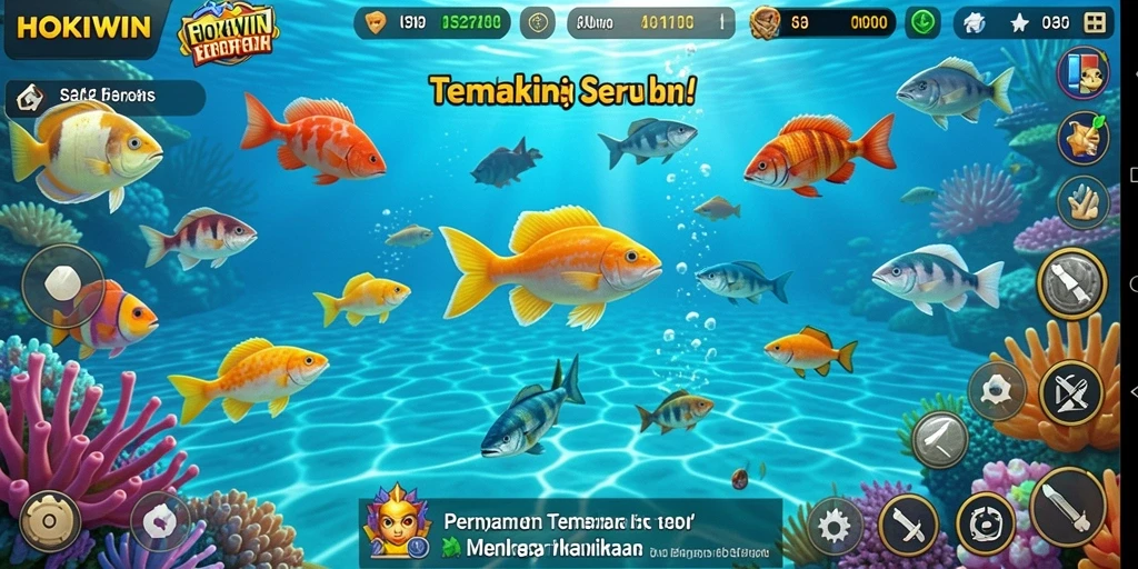 Screenshot HOKIWIN menampilkan pengalaman seru dalam berburu ikan.