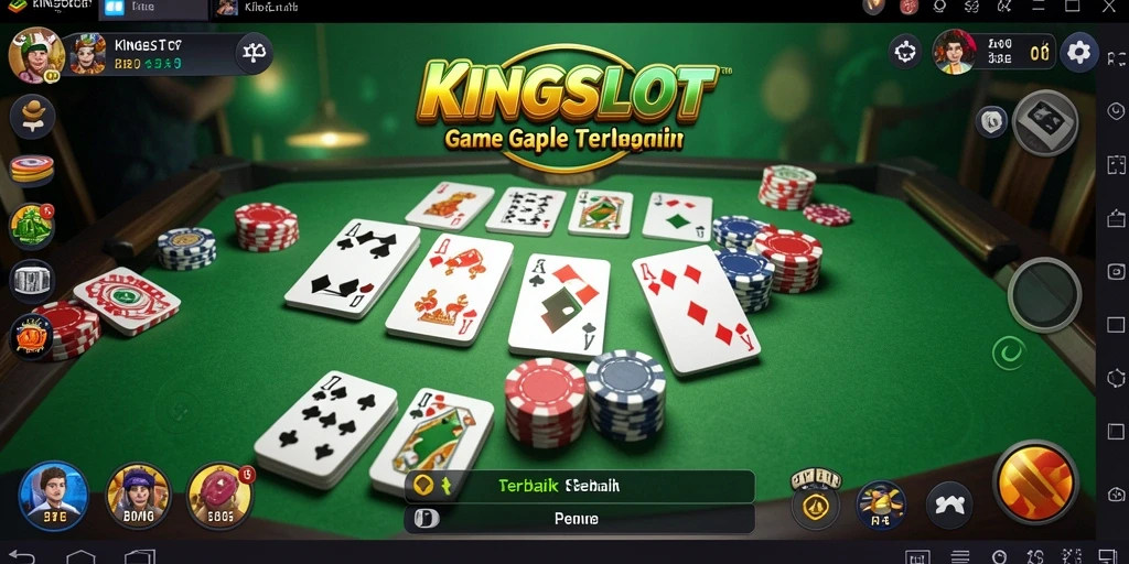 Tampilan utama gameplay KINGSLOT dengan suasana Gaple yang mengasyikkan.