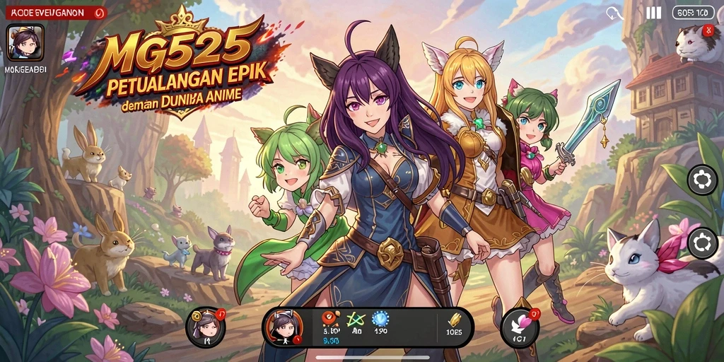 Tangkapan layar menunjukkan aksi seru dan karakter ikonik di MG525.