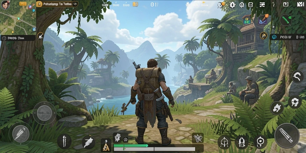 Screenshot gameplay PK95 menunjukkan eksplorasi dalam dunia terbuka yang luas.
