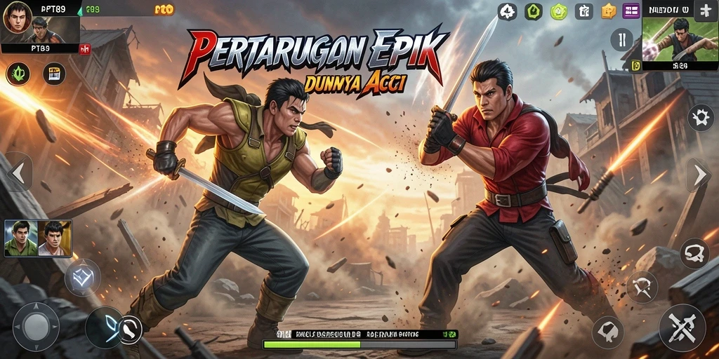 Screenshot menampilkan aksi pertarungan seru di PT89.