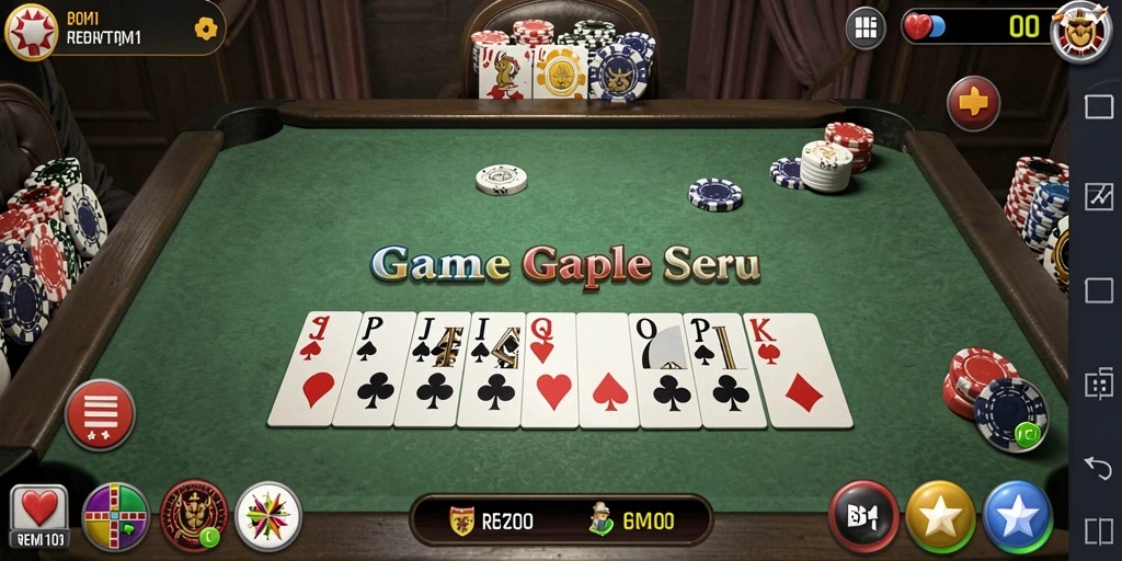 Tampilan utama gameplay Gaple yang seru dan interaktif.