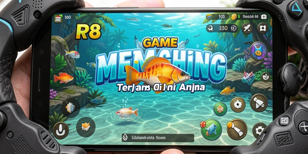 Tampilan gameplay RP8 yang menarik ketika menangkap ikan.