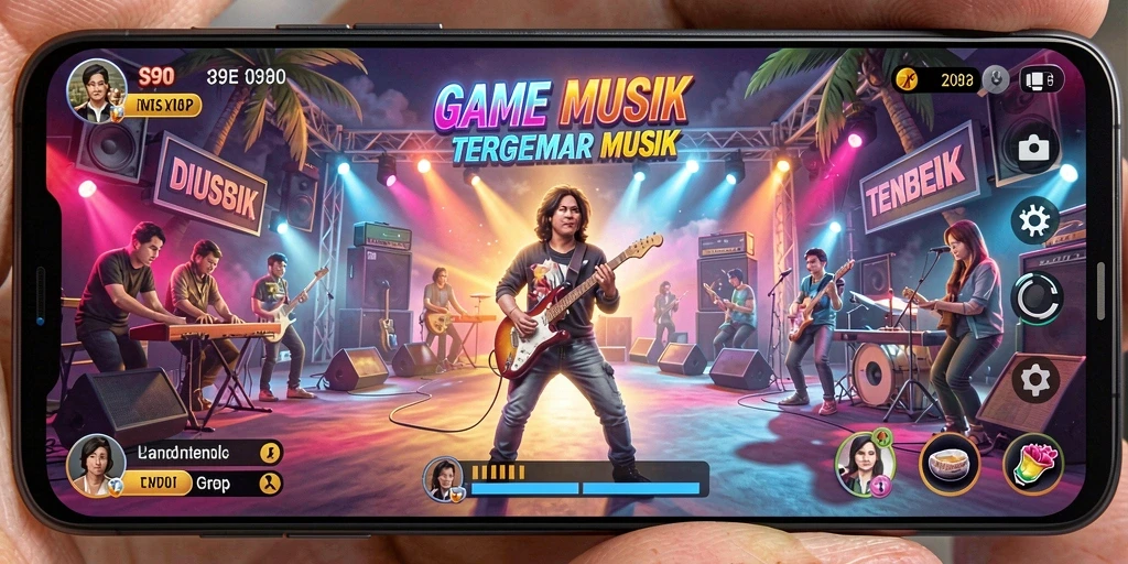 Screenshot gameplay S80 menunjukkan interaksi yang seru saat bermain musik.