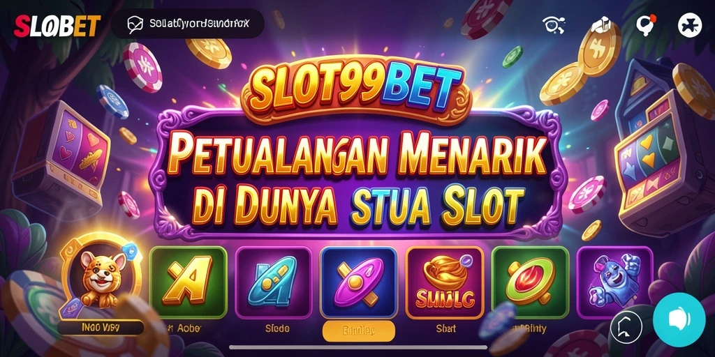 Tampilan gameplay <strong>SLOT99BET</strong> yang seru dengan elemen petualangan.