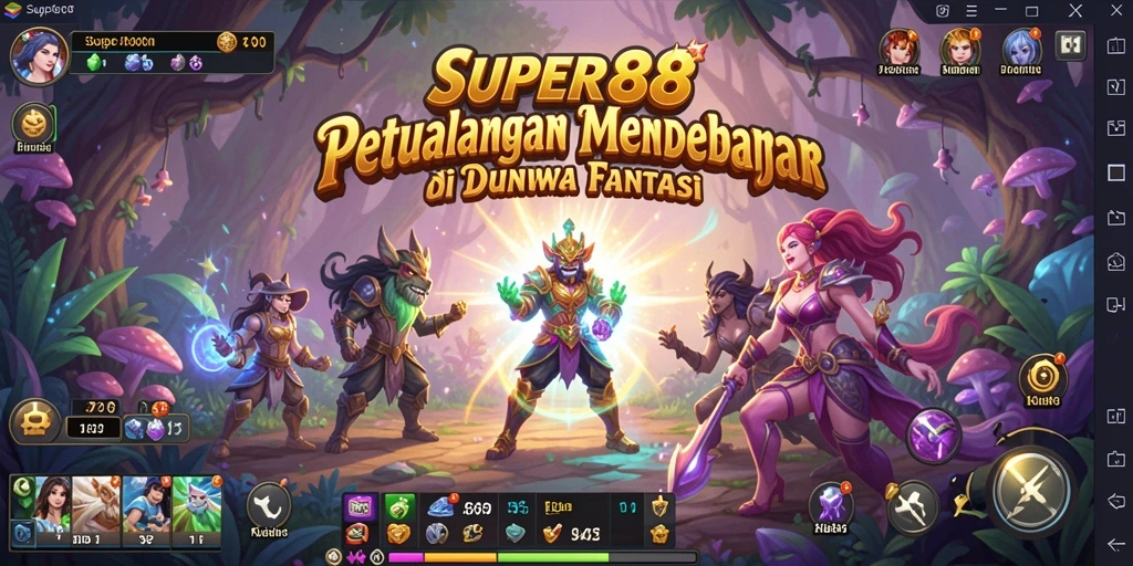 Tampilan gameplay <strong>SUPER88</strong> dengan aksi mendebarkan di dunia fantasi.