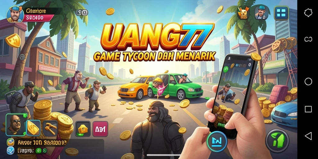 Tampilan gameplay <strong>UANG77</strong> yang menarik dalam dunia Tycoon.