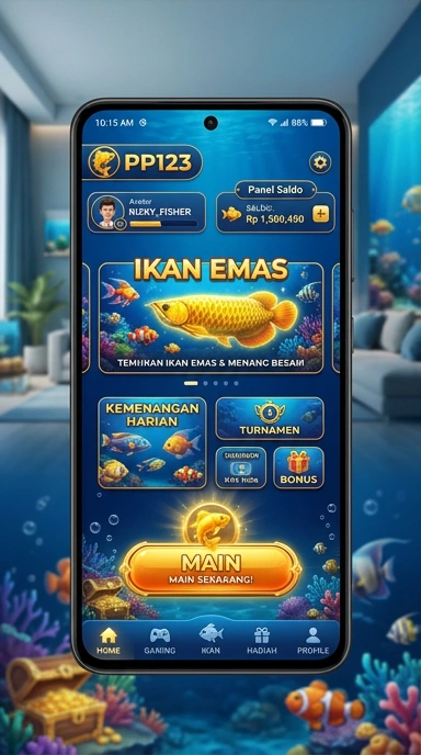 Tampilan halaman utama aplikasi pp123 yang menarik.